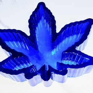 Blue Leaf-Shaped Art Piece